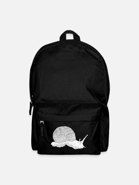 Snail, animal motif hand drawn - white HG - Backpack - black