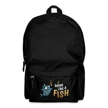 Trink wie ein Fisch Cartoonfisch - Rucksack - Schwarz - Vorne