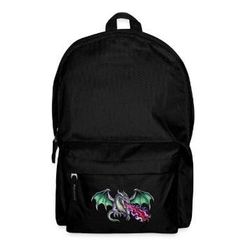 Krimson Flammen Werfender Smaragd Drachen - Rucksack - Schwarz - Vorne