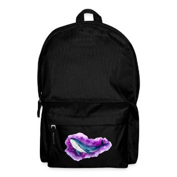 Blue Whale Galaxy Space Whale Fantasy Shirt - Backpack - black - Front