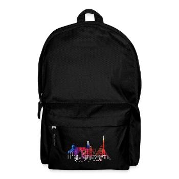 Paris France City Skyline Pixel Coloré - Sac à dos - noir - Devant