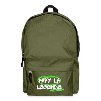 Cadeau personnalisé Humour Papy la légende - Sac à dos - vert olive - Devant