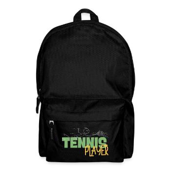 Tennis Player Stickman Tee Art - Backpack - black - Front