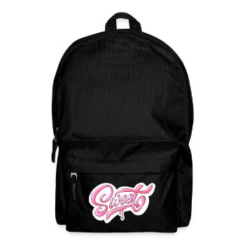Sweet Pink Glitter Hand Lettered Design - Backpack - black - Front