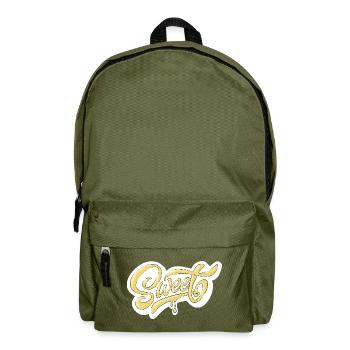 Sweet Script Typography Design - Backpack - olive green - Front
