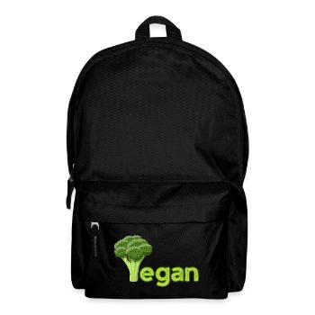 Vibrant Vegan Broccoli Logo - Backpack - black - Front
