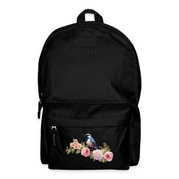Vogel auf einem blühenden Ast im Frühling - Rucksack - Schwarz - Vorne