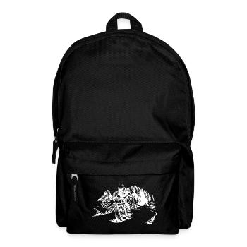 Motorrad Dolomiten Berge Biker Symbol Natur Logo - Rucksack - Schwarz - Vorne