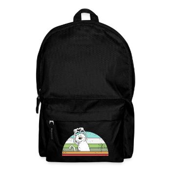 Drollige Katze Cartoon Vintage Katzenliebhaber - Rucksack - Schwarz - Vorne