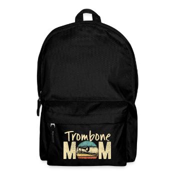 Trombone Mom Retro Vintage Marching Band Design - Backpack - black - Front