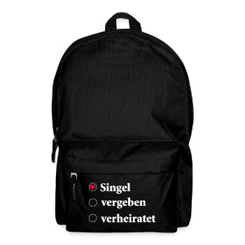 Relationship Status Selection Single with Heart Symbol - Backpack - black - Front