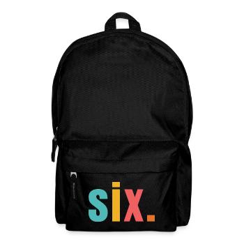 Six sech Jahre 6. Geburtstag Text Schrift Bunt - Rucksack - Schwarz - Vorne
