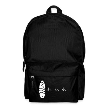 Surfboard Surfboard Surfer ECG Heartbeat - Backpack - black - Front