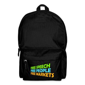 Free Speech Markets People Libertär Freiheit Logo - Rucksack - Schwarz - Vorne
