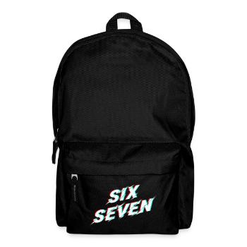 Six Seven 67 Meme Glitch Typography - Backpack - black - Front