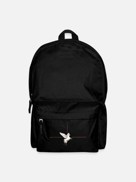Winged unicorn in front of red lines - Backpack - black