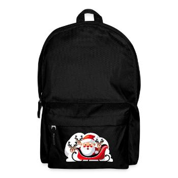 Christmas Santa in a sleigh with reindeer - Backpack - black - Front