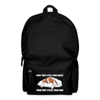 Dann stehlen sie dein Bett – Brittany Spaniel - Rucksack - Schwarz - Vorne