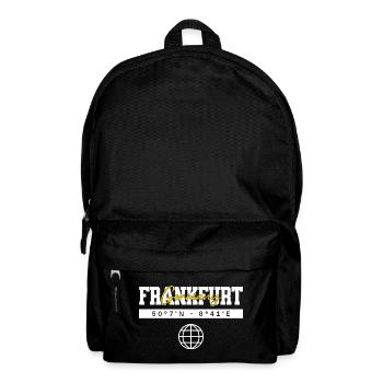 Frankfurt Deutschland Koordinaten Reise Souvenir - Rucksack - Schwarz - Vorne