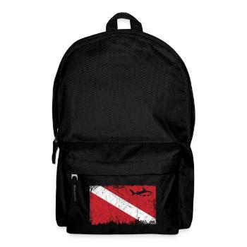 Vintage Shark Scuba Dive Flag Hommes Gymnase Sports - Sac à dos - noir - Devant