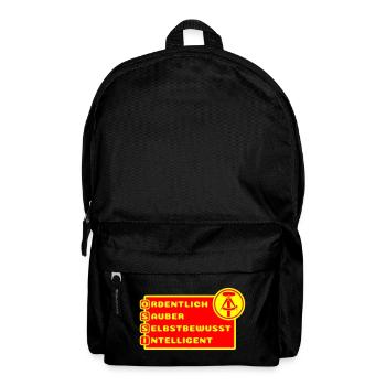 Ossi Eigenschaften für stolze Ostdeutsche - Rucksack - Schwarz - Vorne