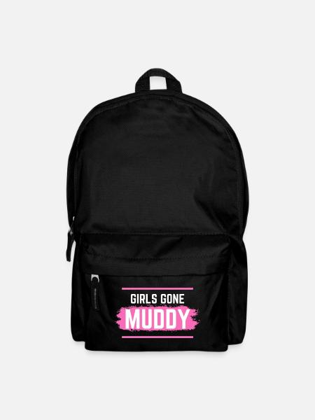 Muddy run shirt mud Matsch Lauf girl Team obstacle - Rucksack - Schwarz