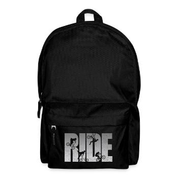 BMX Fahrer fahren Fahrrad Retro Urban - Rucksack - Schwarz - Vorne