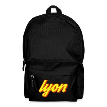 Lyon Retro Schriftzug Gelb - Rucksack - Schwarz - Vorne