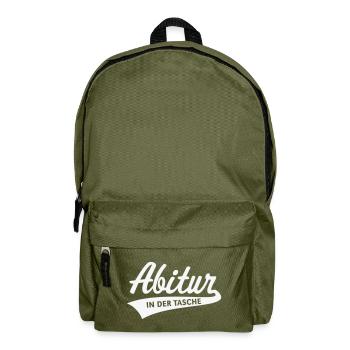 Abitur – In Der Tasche (Abiturient / Abi / White) - Rucksack - Olivgrün - Vorne