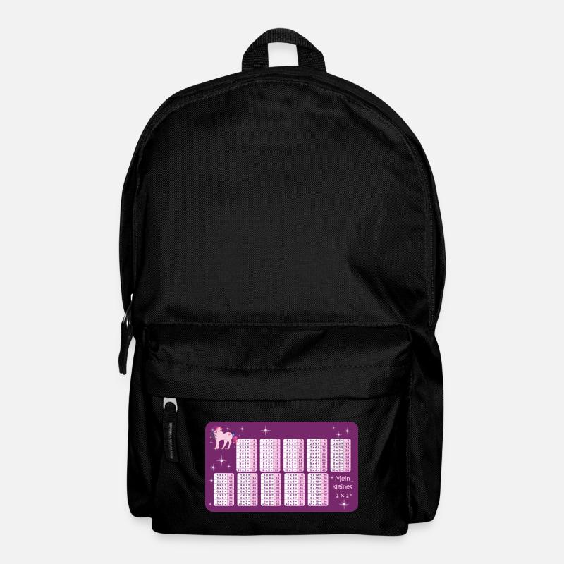 Fantasy Einhorn mit Sternchen - lila - Kleines 1x1 - Rucksack - Schwarz
