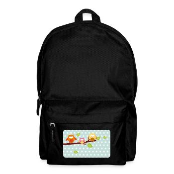 Petits hiboux avec astérisque menthe | Personnalisable - Sac à dos - noir - Devant