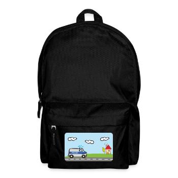 Police - Police Car - Emergency Vehicles - Backpack - black - Front