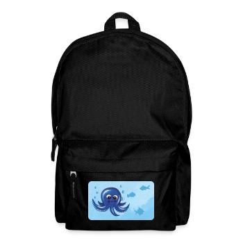 Lustiger Oktopus und Fische mit Luftblasen - Rucksack - Schwarz - Vorne