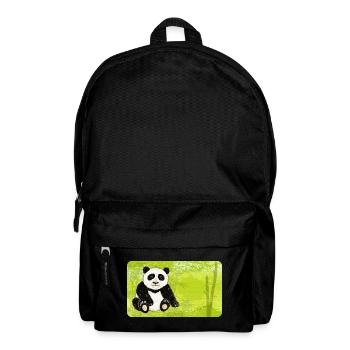 Panda assis ours dans une forêt de bambous verts - Sac à dos - noir - Devant
