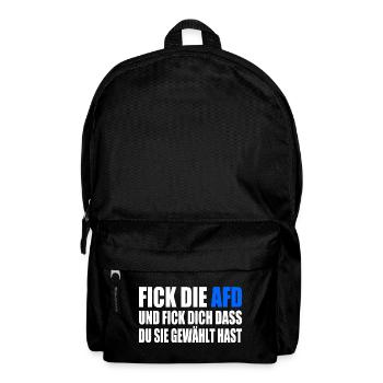 FCK AFD - Gegen Rechts - halte deine umwelt sauber - Rucksack - Schwarz - Vorne