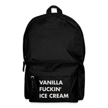 Vanille Eis - beiger Schriftzug - Rucksack - Schwarz - Vorne
