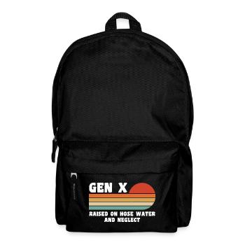 Gen X - Aufgewachsen mit Schlauchwasser und Vernachlässigung - Rucksack - Schwarz - Vorne