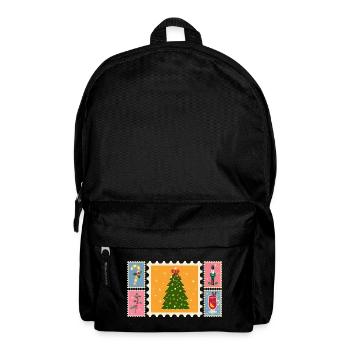 Christmas tree in stamp style - Backpack - black - Front