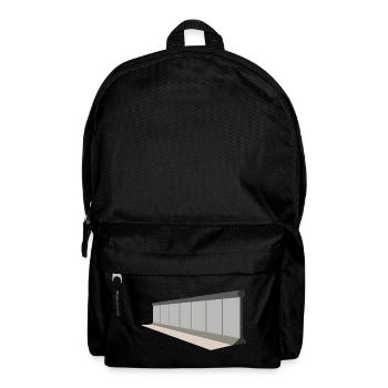 Graue Paneelwand Panorama - Rucksack - Schwarz - Vorne