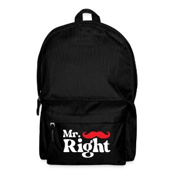Mr. Right Lustiges Valentinstags-Paar, das zusammenpasst - Rucksack - Schwarz - Vorne