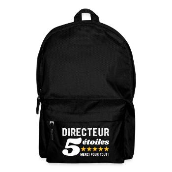 Cadeau Directeur 5 Étoiles - Merci pour tout  - Sac à dos - noir - Devant