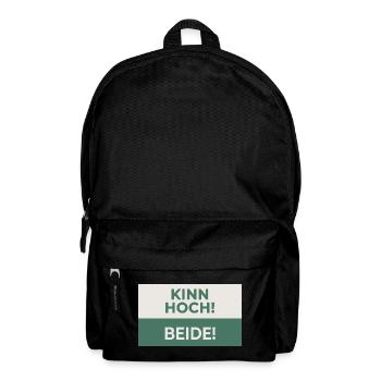 Kinn hoch! Beide! – Frecher Motivationsspruch - Backpack - black - Front