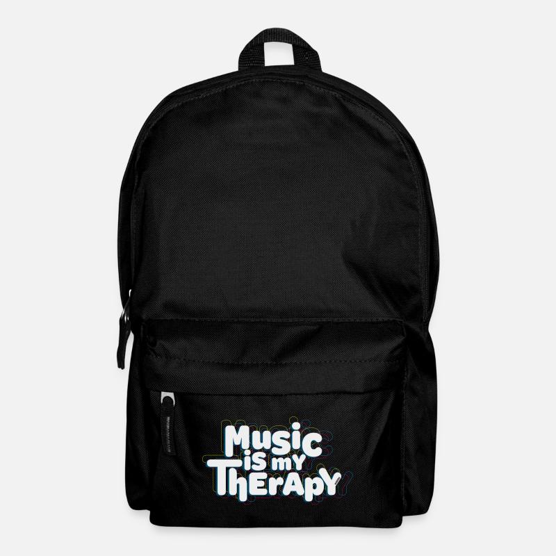 music is my therapy - Backpack - black