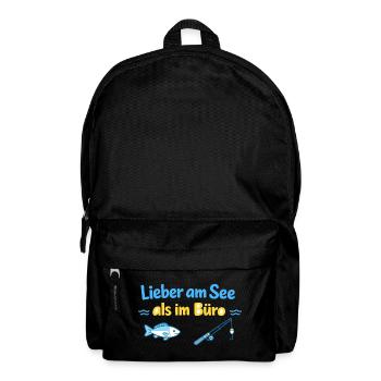 Lieber am See als im Büro - Rucksack - Schwarz - Vorne