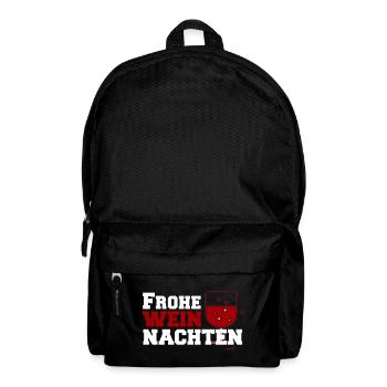 Frohe Weinachten Weinglas Design - Rucksack - Schwarz - Vorne