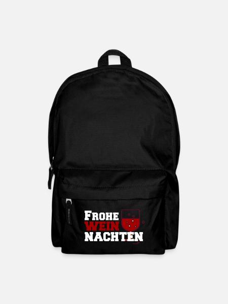 Frohe Weinachten Weinglas Design - Rucksack - Schwarz
