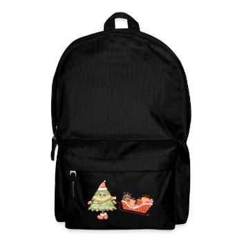 Süßer Weihnachtsbaum mit Schlitten und Geschenken - Rucksack - Schwarz - Vorne