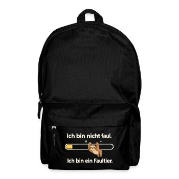 Faultier Humor – Nicht faul, nur gemütlich - Rucksack - Schwarz - Vorne