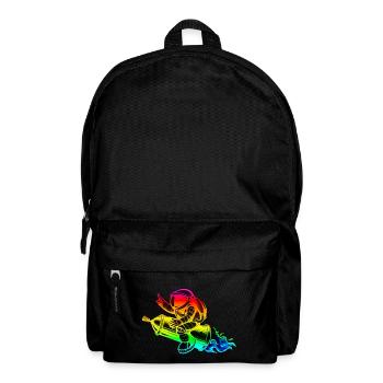 Graffiti astronaute avec fusée de bombe aérosol - Sac à dos - noir - Devant