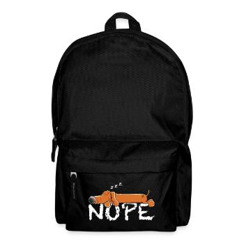 Sleeping Dachshund I Dachshund I Teckel I Dog - Backpack - black - Front